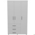 Шкаф гардеробный City-903R три двери 3 ящика (1120х500х1930Н) Белый