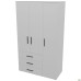 Шкаф гардеробный City-903R три двери 3 ящика (1120х500х1930Н) Белый