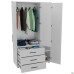 Шкаф гардеробный City-903R три двери 3 ящика (1120х500х1930Н) Белый