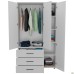 Шкаф гардеробный City-903R три двери 3 ящика (1120х500х1930Н) Белый