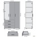 Шкаф гардеробный City-903R три двери 3 ящика (1120х500х1930Н) Белый