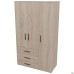 City-903R wardrobe, three doors, 3 drawers (1120x500x1930H) Sonoma Oak, right-hand layout