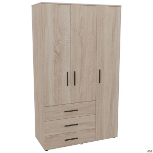 Шафа гардеробна City-903R три двері 3 шухляди (1120х500х1930Н) Дуб Сонома