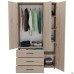 City-903R wardrobe, three doors, 3 drawers (1120x500x1930H) Sonoma Oak, right-hand layout