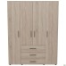 Шкаф гардеробный City-904 четыре двери 3 ящика (1500х500х1930Н) Дуб Сонома