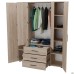 Шкаф гардеробный City-904 четыре двери 3 ящика (1500х500х1930Н) Дуб Сонома