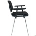Prizma chair, chrome frame with armrests, fabric A-01