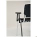 Prizma chair, chrome frame with armrests, fabric A-01