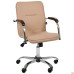 Samba-RC chrome/walnut chair, beige faux leather, no piping