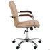 Samba-RC chrome/walnut chair, beige faux leather, no piping