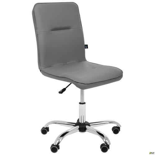 Samba-Home chrome chair, grey faux leather, no piping