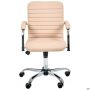Rumba-RC chair, chrome, Soft, beige faux leather
