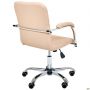 Rumba-RC chair, chrome, Soft, beige faux leather