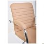 Rumba-RC chair, chrome, Soft, beige faux leather
