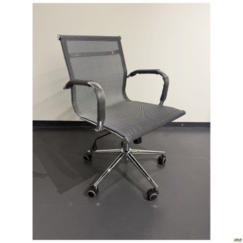 Slim Net LB Chrome Tilt chair, black mesh