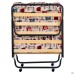 Classic folding bed, black, with mattress, 1900x800, Gazetka H-11