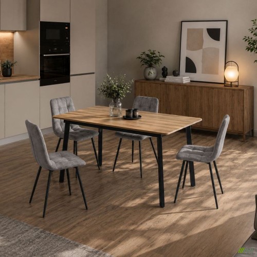 Palermo table (1100x670xH750), black/Sonoma oak