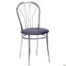 Veles chair, chrome frame, black faux-leather seat