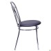 Veles chair, chrome frame, black faux-leather seat