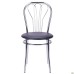 Veles chair, chrome frame, black faux-leather seat