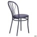 Veles chair, black frame, black faux-leather seat