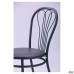 Veles chair, black frame, black faux-leather seat