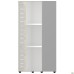 Low bookcase unit Onyx 450x400x1090 Oak Cinnamon, glass doors