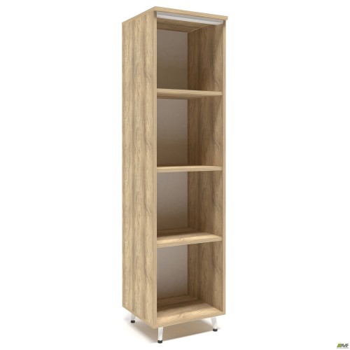 Пенал книжный открытый Delta DL-602 (434х420х1685мм) Блеквуд ячменный / Опора бело-бежевая