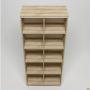 Delta DL-901 open bookcase (864x420x2078mm), Blackwood Barley / Beige-white legs