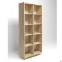 Delta DL-901 open bookcase (864x420x2078mm), Blackwood Barley / Beige-white legs