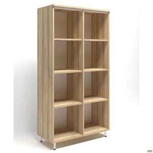 Шафа книжкова відкритий Delta DL-902 (864х420х1685мм) Блеквуд Ячмінний / Опора білий беж