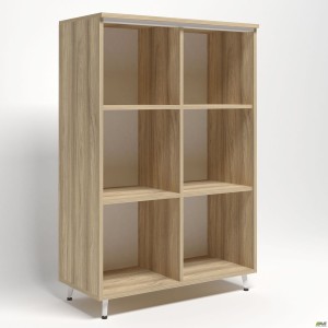 Шафа книжкова відкритий Delta DL-903 (864х420х1292мм) Блеквуд Ячмінний / Опора білий беж