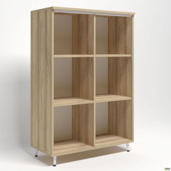Delta DL-903 open bookcase (864x420x1292mm), Blackwood Barley / Beige-white legs