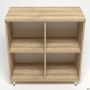 Delta DL-904 open bookcase (864x420x909mm), Blackwood Barley / Beige-white legs
