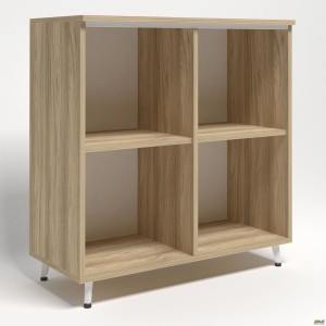 Шафа книжкова відкритий Delta DL-904 (864х420х909мм) Блеквуд Ячмінний / Опора білий беж