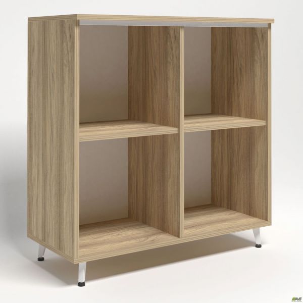 Delta DL-904 open bookcase (864x420x909mm), Blackwood Barley / Beige-white legs