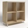 Delta DL-904 open bookcase (864x420x909mm), Blackwood Barley / Beige-white legs