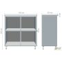 Delta DL-904 open bookcase (864x420x909mm), Blackwood Barley / Beige-white legs