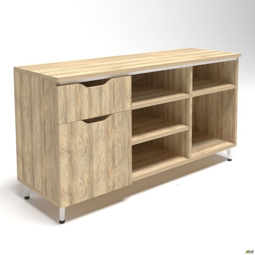 Тумба стаціонарна Delta DL-401L (1200х400х675мм) Блеквуд Ячмінний / Опора білий беж