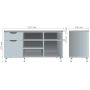 Тумба стаціонарна Delta DL-401L (1200х400х675мм) Блеквуд Ячмінний / Опора білий беж