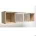 Delta DL-523-1 glass wall shelf (1418x330x384mm) Blackwood Barley / white profile