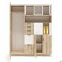 Delta DL-960 combination cabinet (1665x420x2078mm), Blackwood Barley / Super-matte white / Beige-white legs