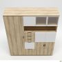 Delta DL-960 combination cabinet (1665x420x2078mm), Blackwood Barley / Super-matte white / Beige-white legs