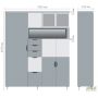 Delta DL-960 combination cabinet (1665x420x2078mm), Blackwood Barley / Super-matte white / Beige-white legs