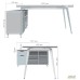 Робоче місце Delta DL-100L (1790х1200х750мм) Блеквуд Ячмінний / Каркас білий / Опора білий беж