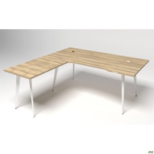 Робоче місце Delta DL-103 (1790х1800х750мм) Блеквуд Ячмінний / Каркас білий