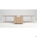 Delta DL-109 Workstation (3580x2400x750mm) Blackwood Barley / White Frame / White-Beige Legs