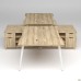 Delta DL-109 Workstation (3580x2400x750mm) Blackwood Barley / White Frame / White-Beige Legs