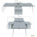 Delta DL-109 Workstation (3580x2400x750mm) Blackwood Barley / White Frame / White-Beige Legs
