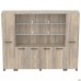 SIG-604 combined cabinet (2400x420x1900mm) black graphite base and handles/Smoked Liberty Elm